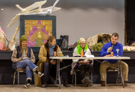 Volunteers practice their skits before EmberFest